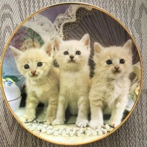 Cat Plate- Franklin Mint Heirloom Little Treasures LTD.    Cat Plate # LA1365